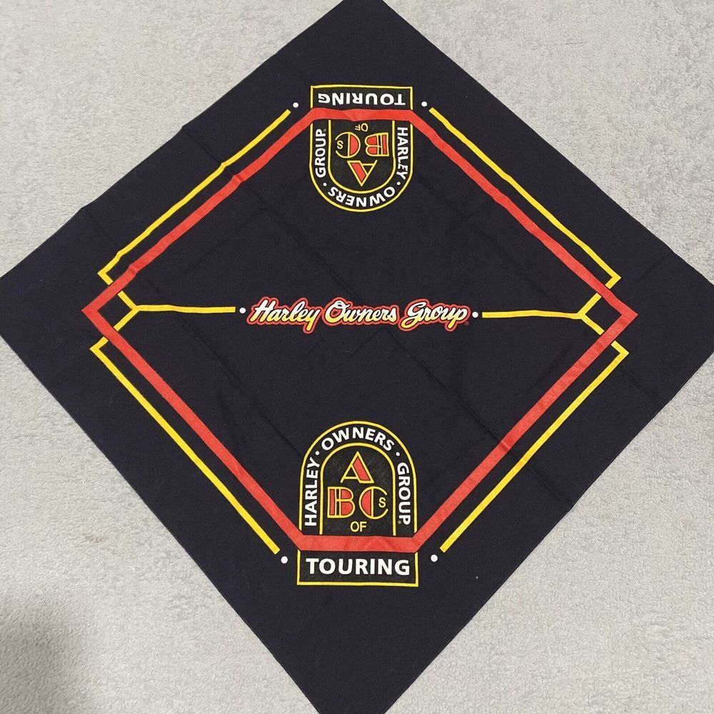 Harley Davidson Harley Owners Group Touring Handkerchief Bandana Black